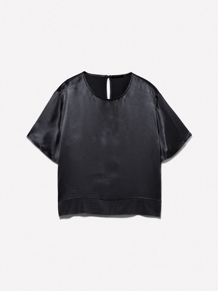 Schwarze Satinbluse - blusen für damen - Schwarz | Sisley image number 6